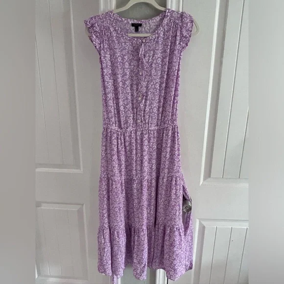 talbots purple dress Lace A-Line Dress